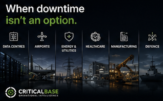 CriticalBase industries including data centres, airports, energy, healthcare, manufacturing and defence